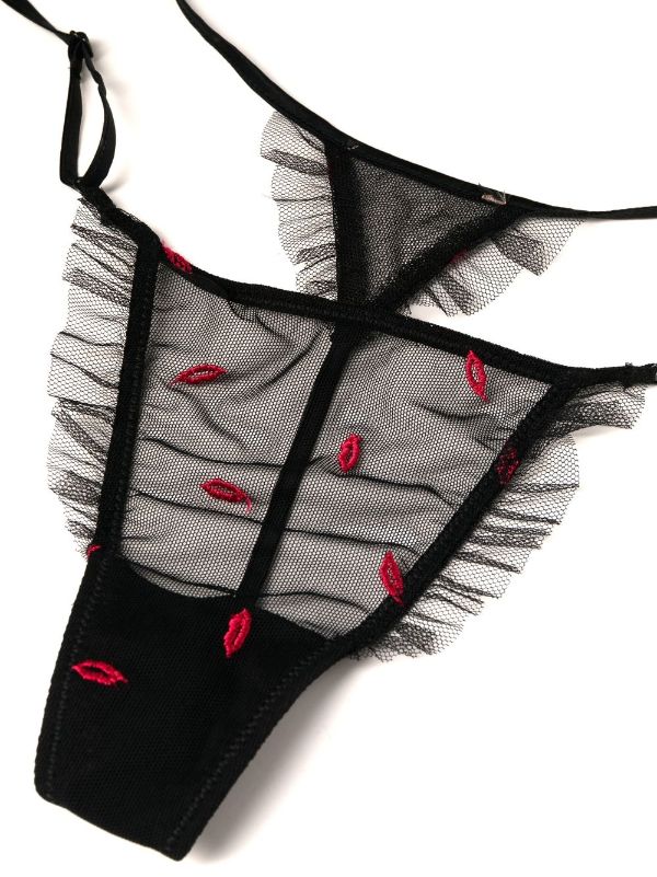 Kiki De Montparnasse Sheer lace-detail G-string Briefs - Farfetch