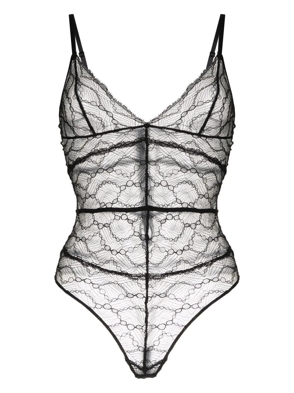

Kiki de Montparnasse body con ribete de encaje - Negro