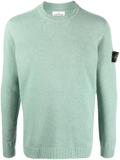 Stone Island suéter tejido con cuello redondo y parche del logo 