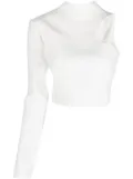 Mônot one-shoulder cropped top - White