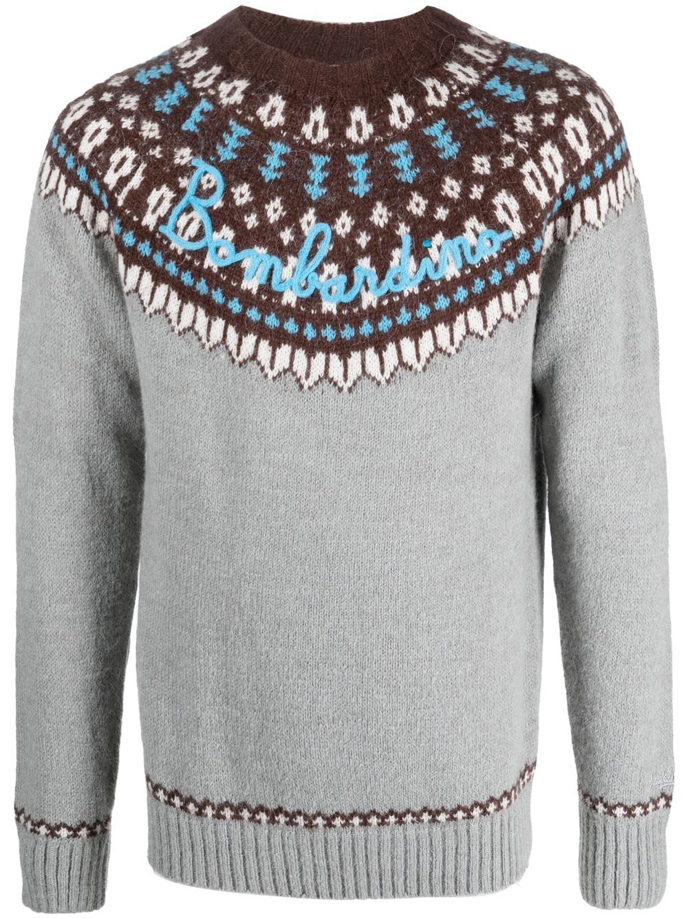 

MC2 Saint Barth Heron Nordic intarsia-knit jumper - Grey