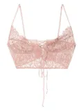 Kiki de Montparnasse beaded lace longline bra - Pink