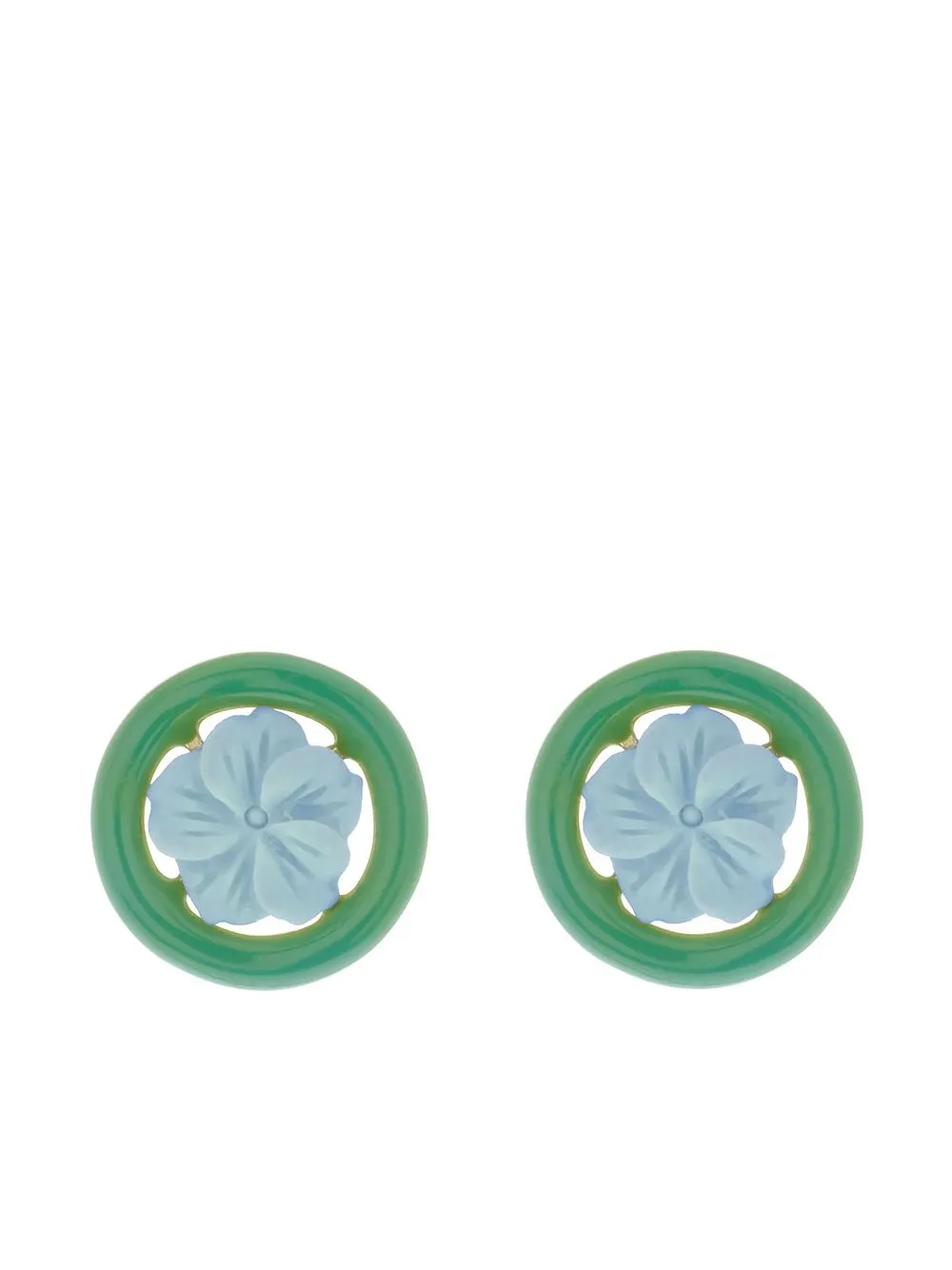 

Cameo & Beyond little flower-charm stud earrings - Gold