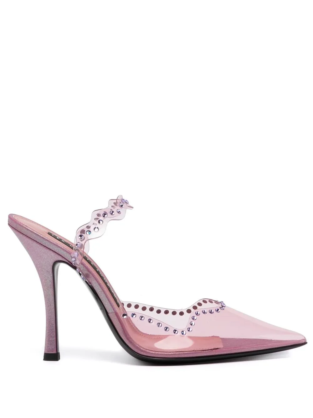 

Les Petits Joueurs crystal-detail pointed 100mm pumps - Pink