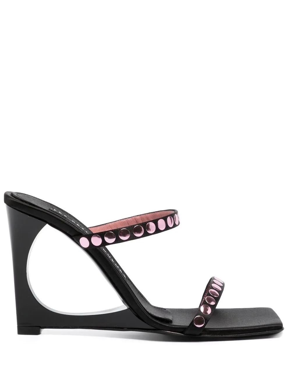 

Les Petits Joueurs stud-detail 100mm silk sandals - Black