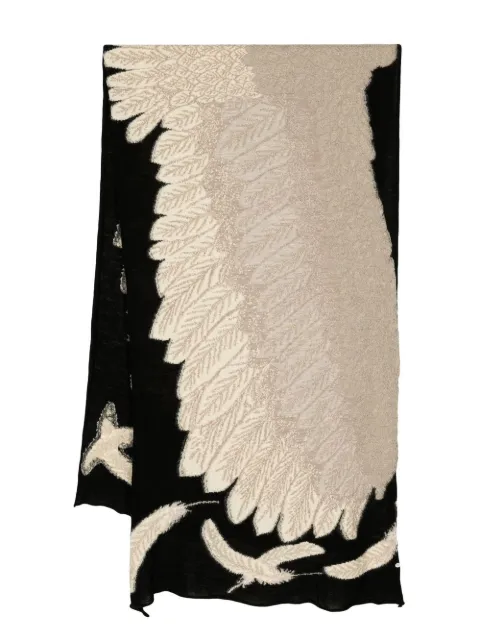 feather-knit wool scarf