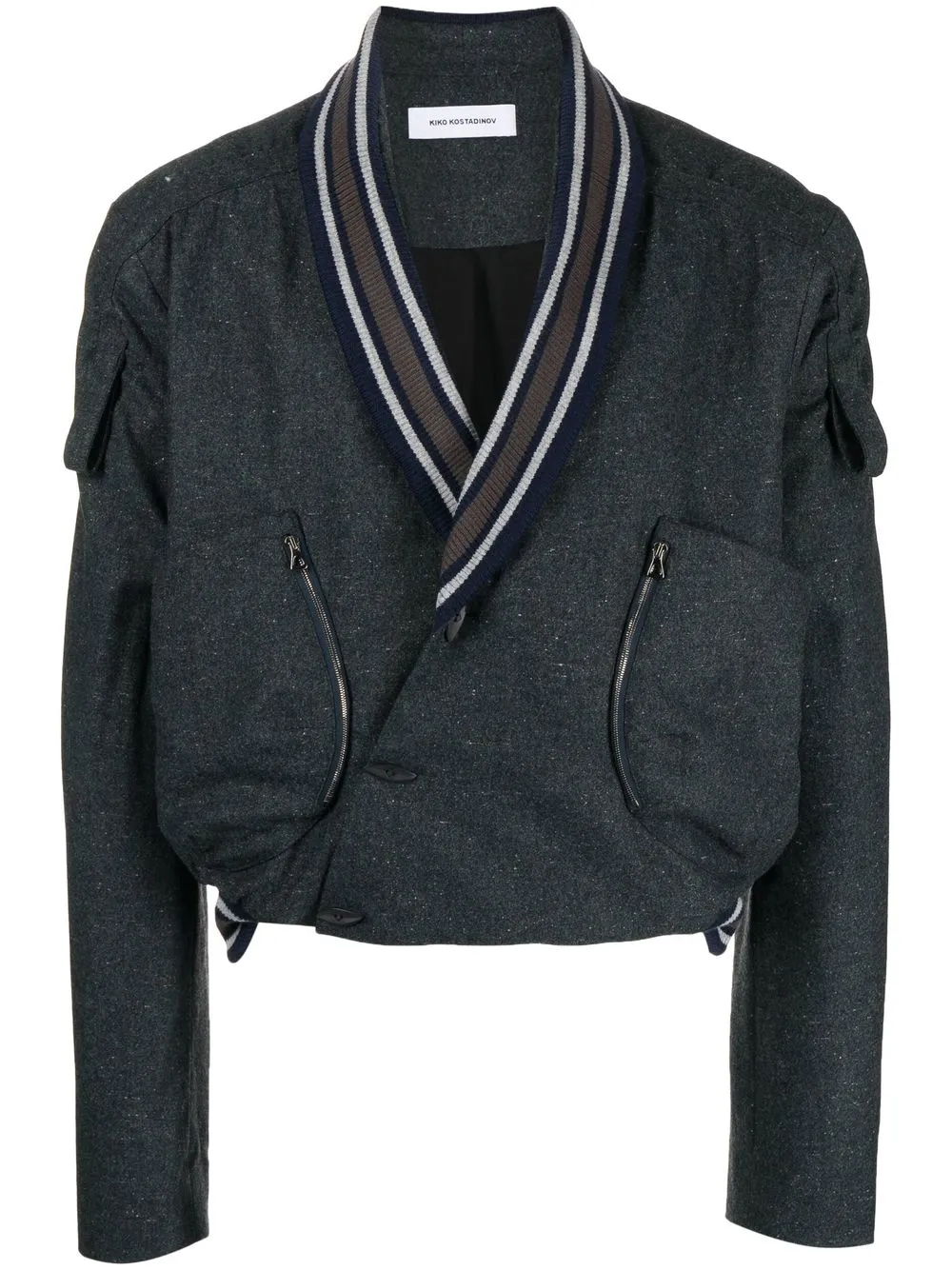 

Kiko Kostadinov cropped cardigan jacket - Grey
