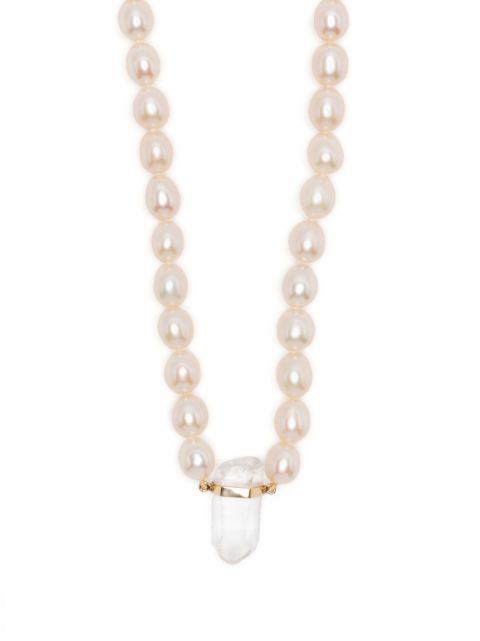 JIA JIA 14kt yellow gold ocean pearl crystal quartz charm necklace