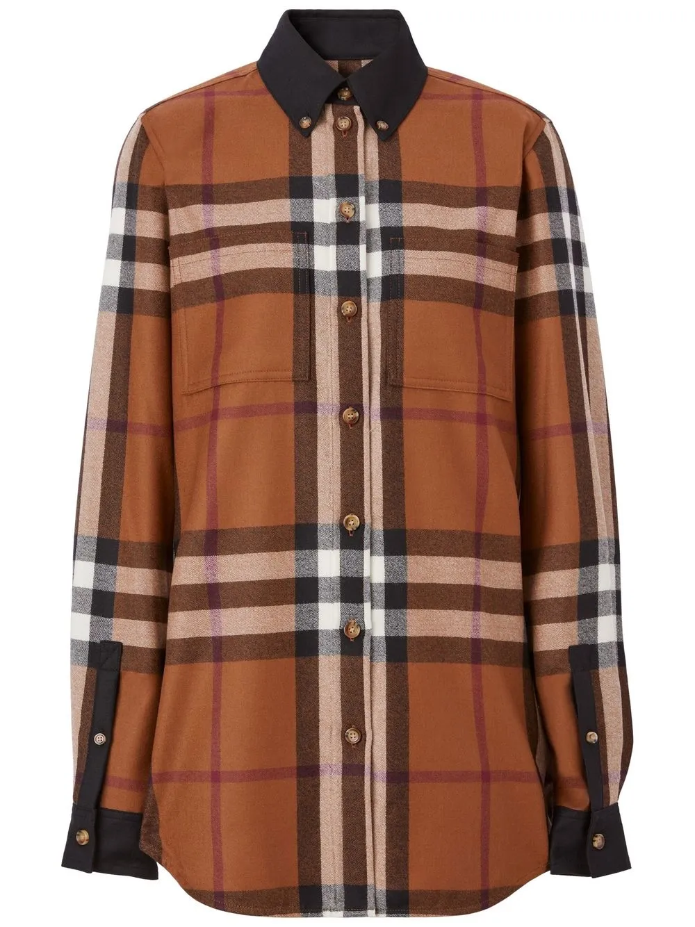 BURBERRY CONTRAST-TRIM CHECKED SHIRT