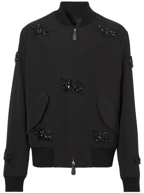 Burberry crystal-embellished Harrington jacket