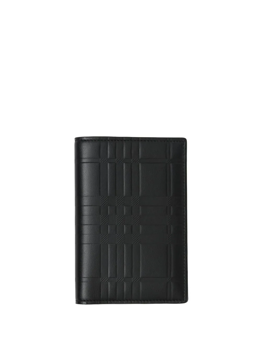 

Burberry Embossed Check leather passport holder - Black