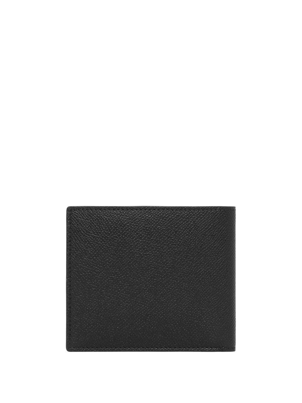 Shop Burberry Logo-plaque Grainy-leather Wallet In Black