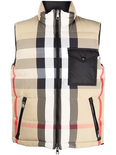 Burberry - Reversible Check down puffer gilet