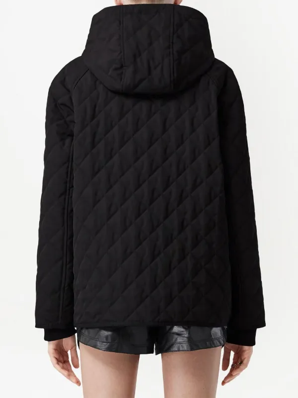 Burberry black dancourt quilted cheap hooded winter jacket coat