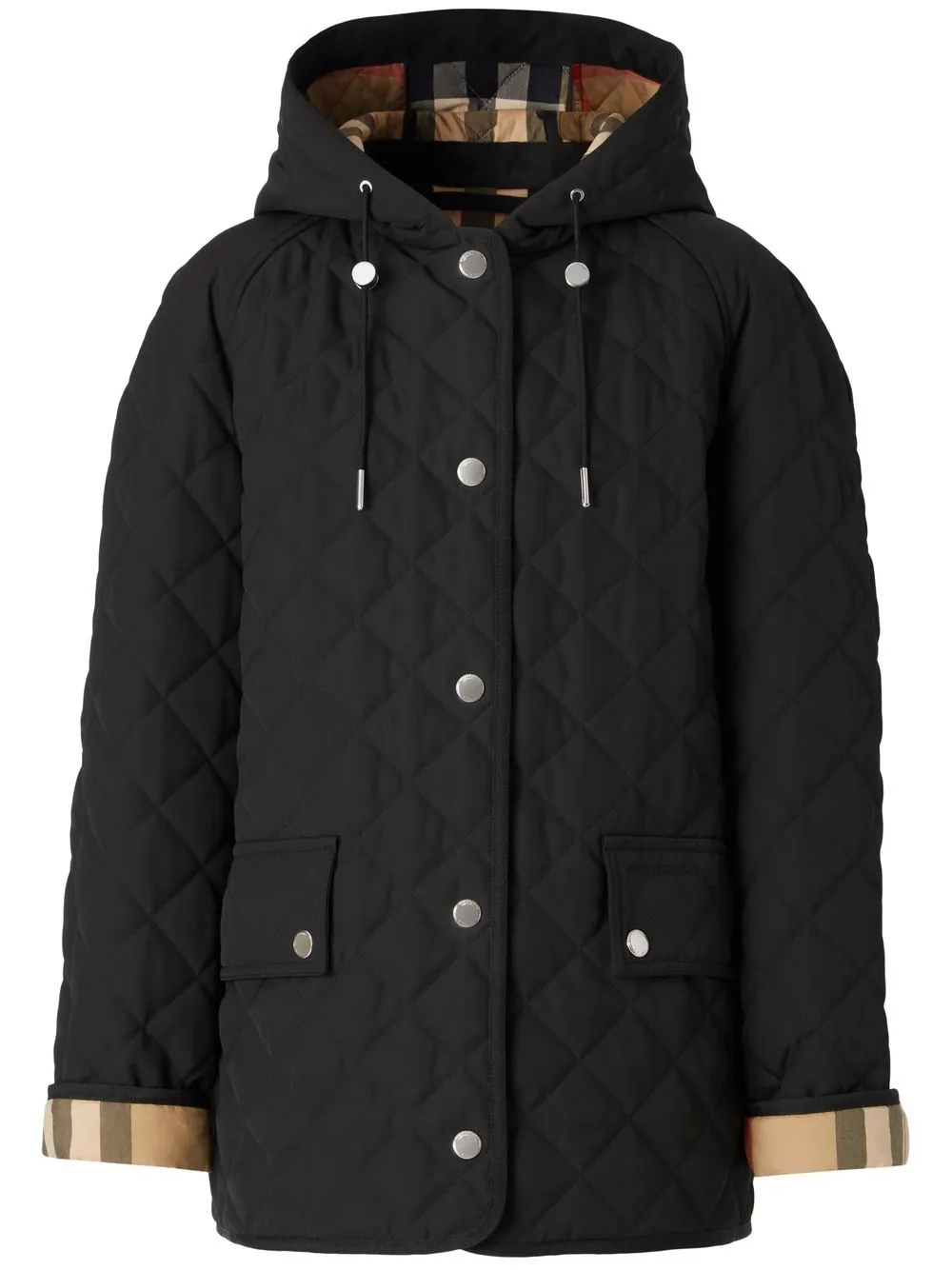 Burberry diamond 2025 quilted jacket hooded