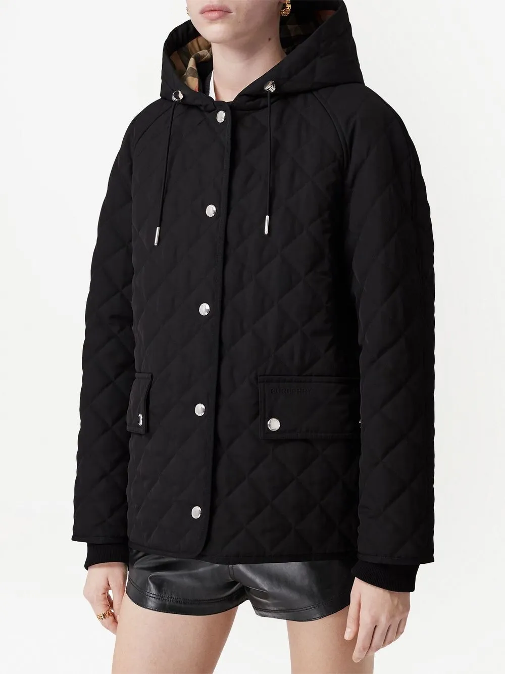 Burberry quilted best sale hooded coat