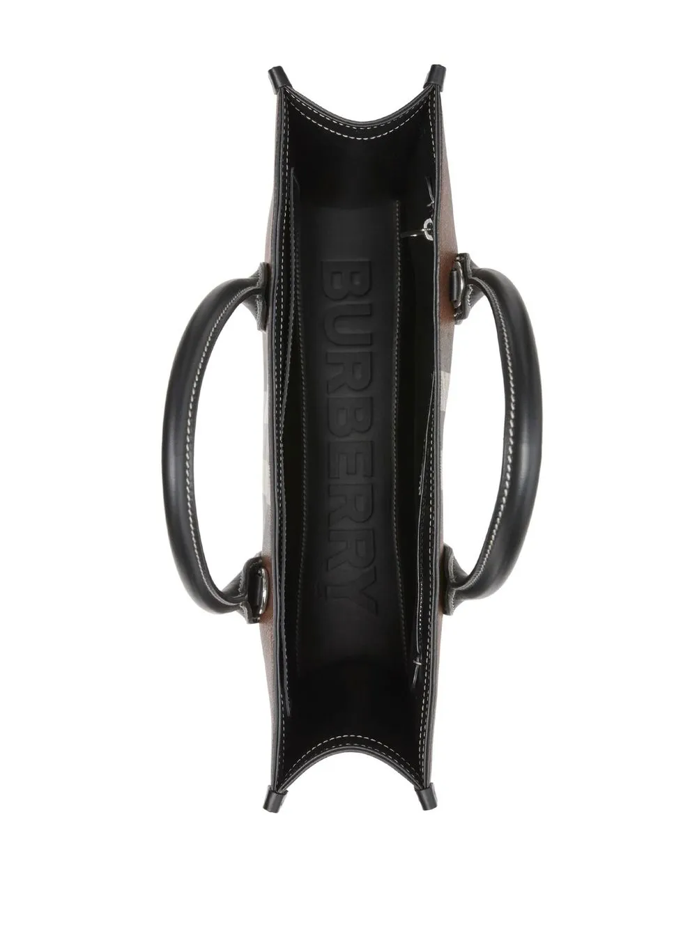 Burberry black leather tote bag sales