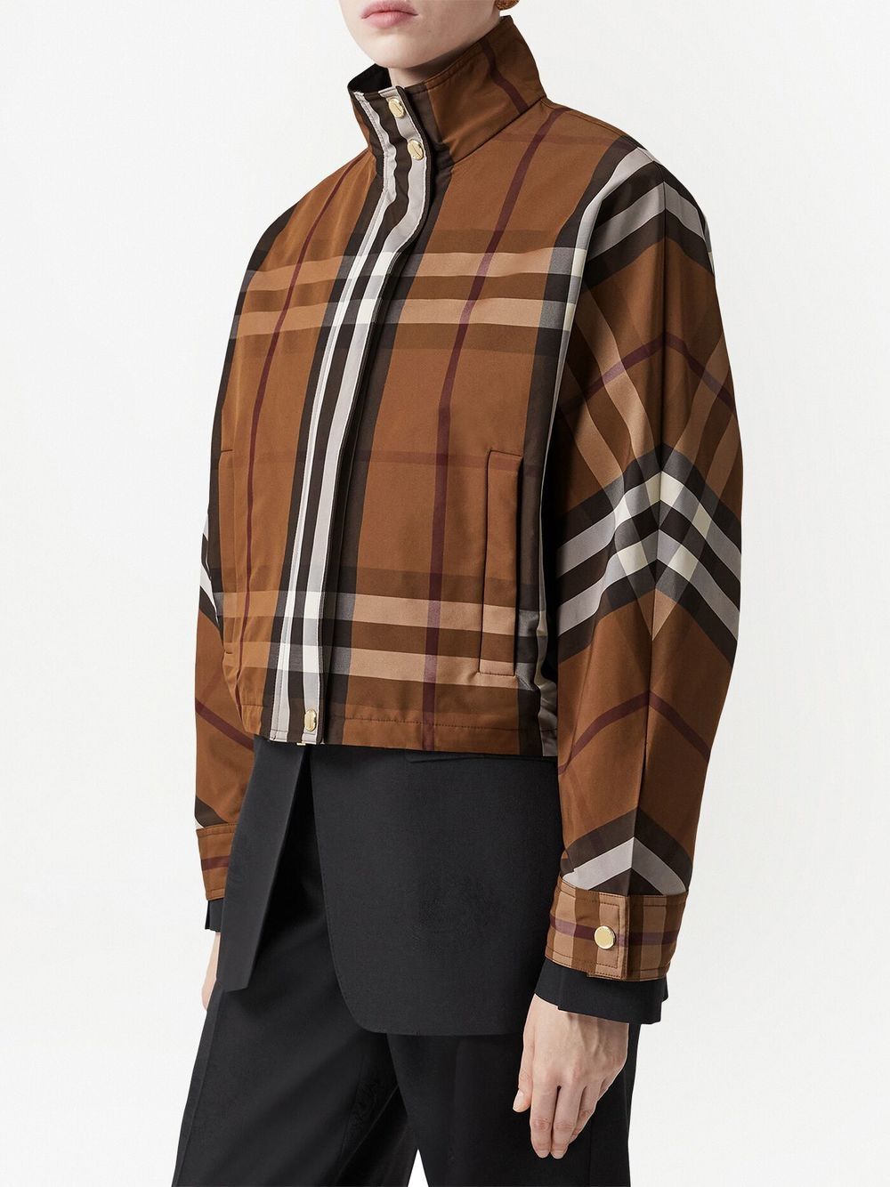 Burberry check funnel-neck cropped jacket Women