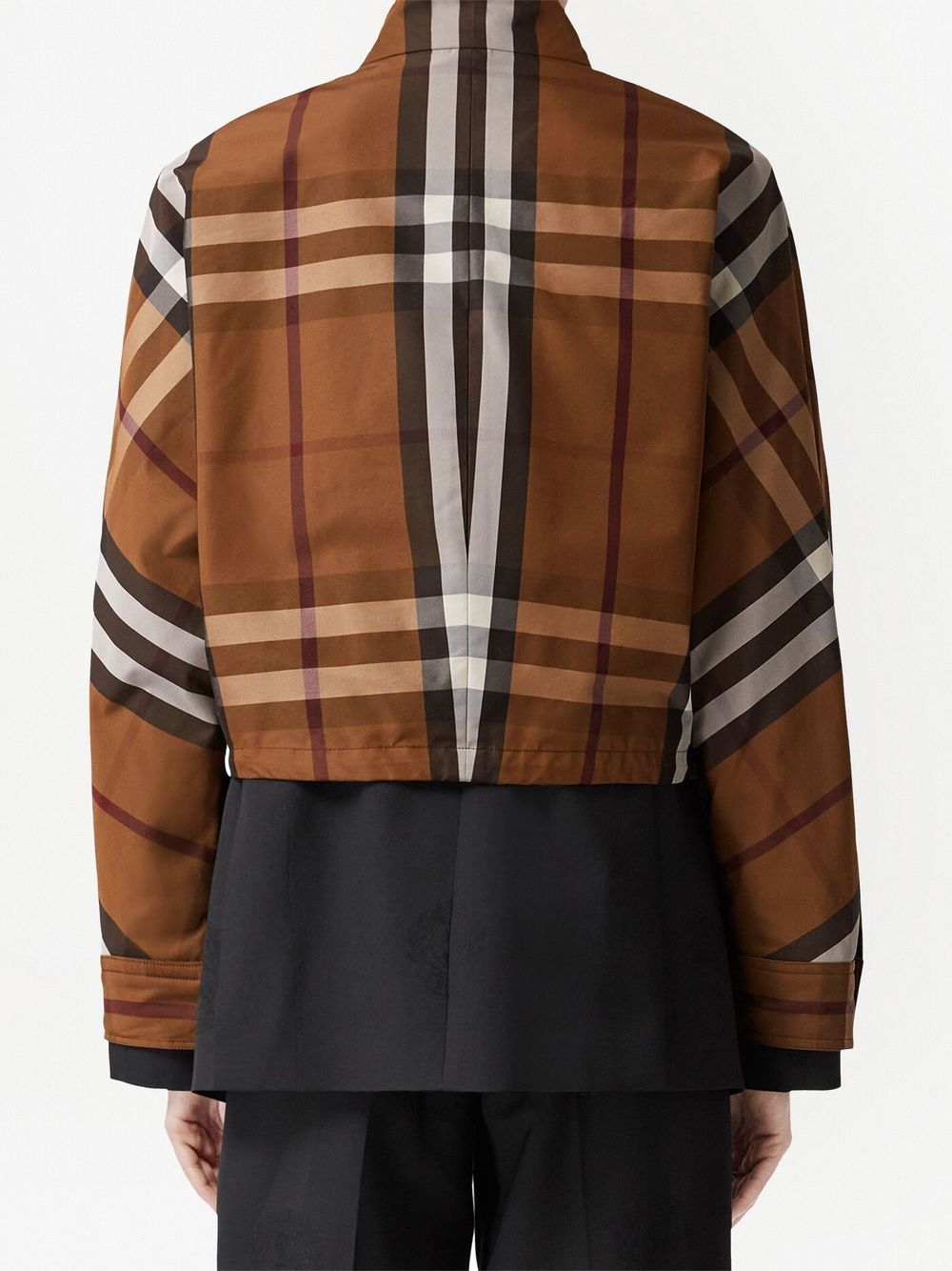 Burberry check funnel-neck cropped jacket Women