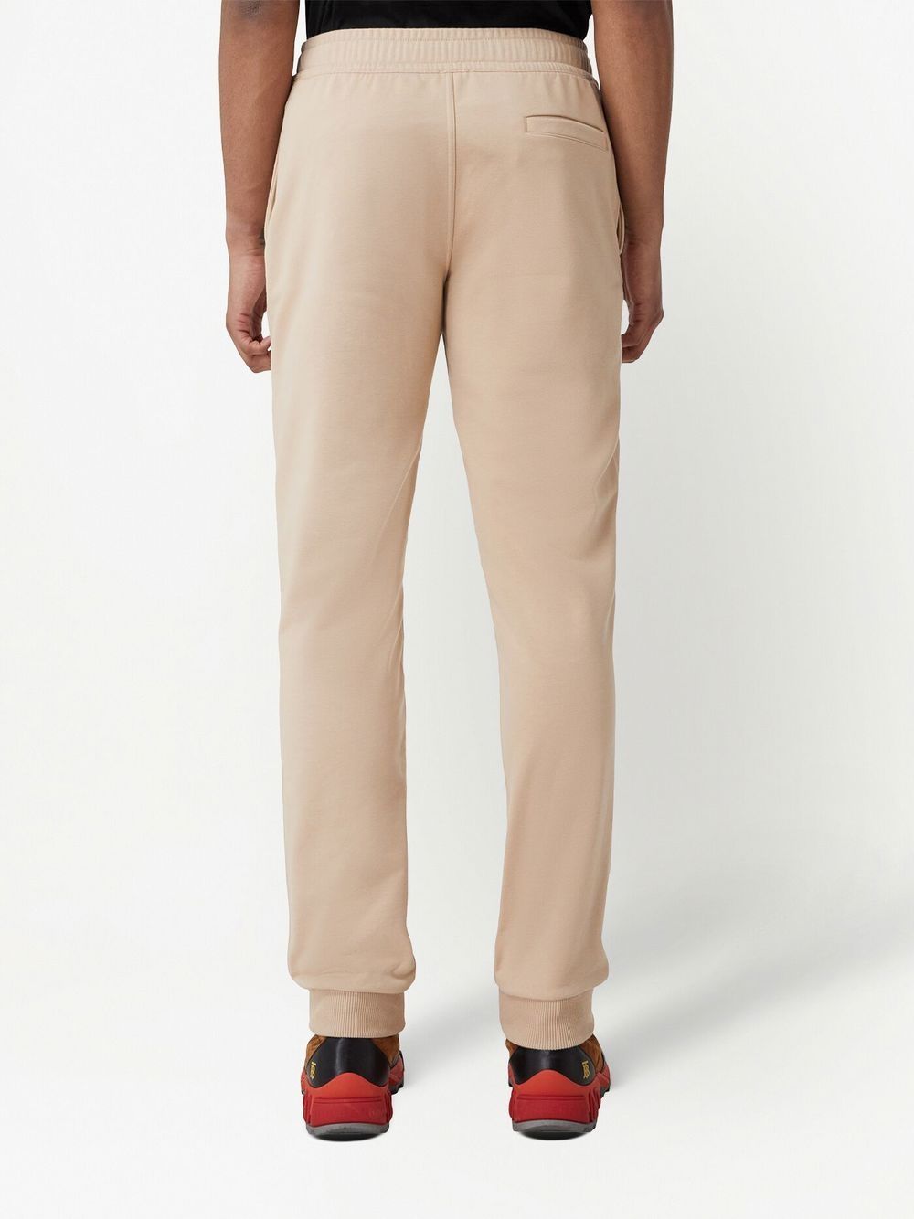 Shop Burberry Logo-print Stretch-cotton Track Trousers In Neutrals