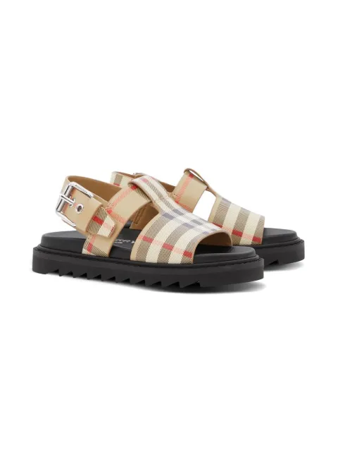 Burberry Kids sandales en cuir à motif Vintage Check