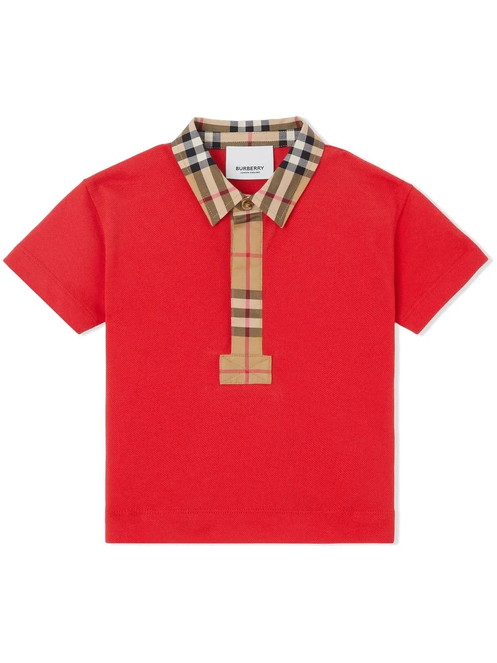 

Burberry Kids check-trim polo shirt - Red