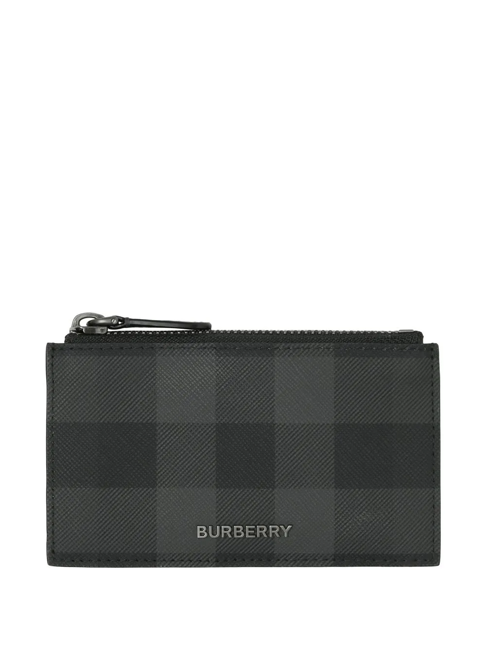 

Burberry check zip-top card case - Black