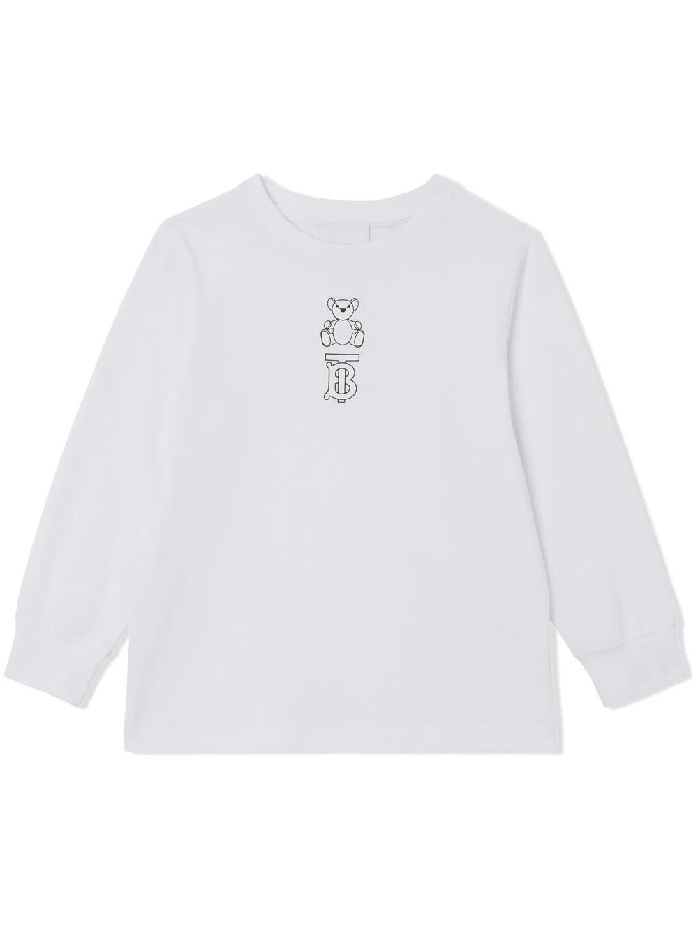 

Burberry Kids top manga larga con logo estampado - Blanco