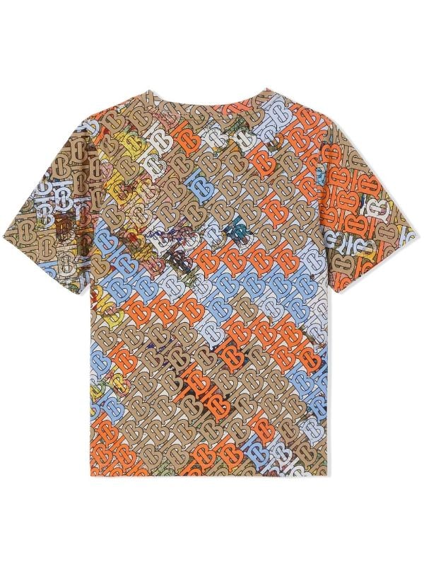 Burberry Kids Monogram map-print Stretch Jersey T-shirt - Farfetch