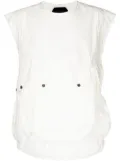 Nicolas Andreas Taralis patch pocket sleeveless shirt - White