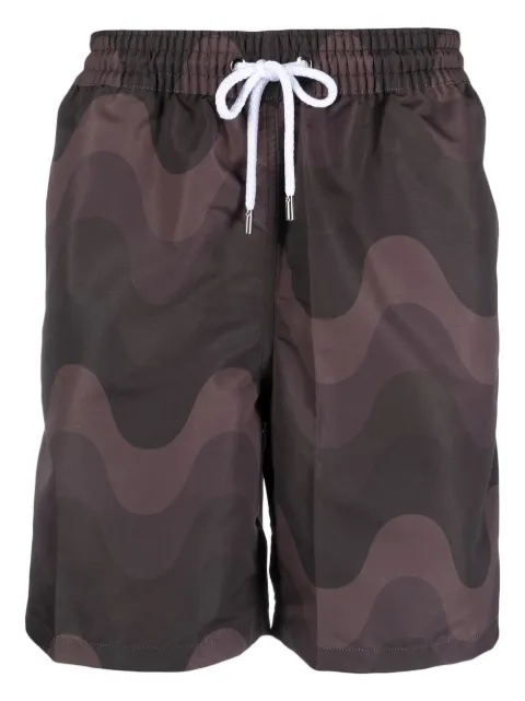 Frescobol Carioca shorts de playa con ondas estampadas