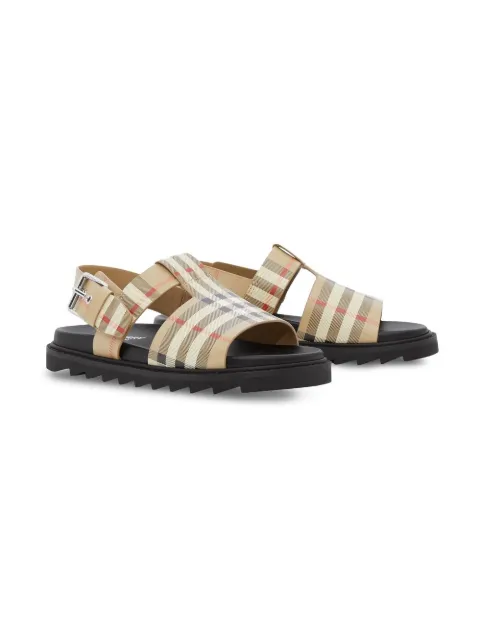 Burberry Kids sandales en cuir à motif Vintage Check