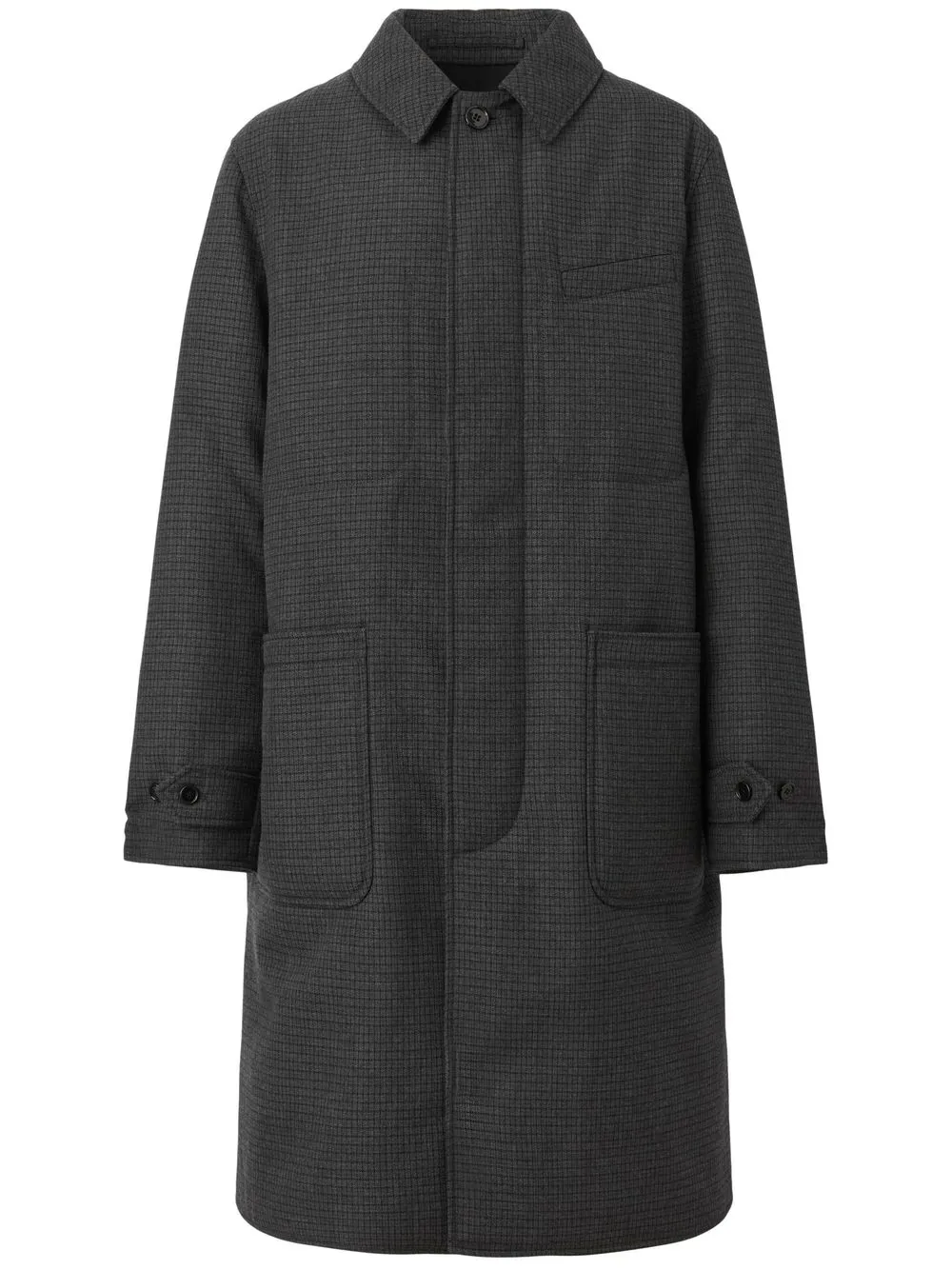 

Burberry micro-check wool car coat - Grey