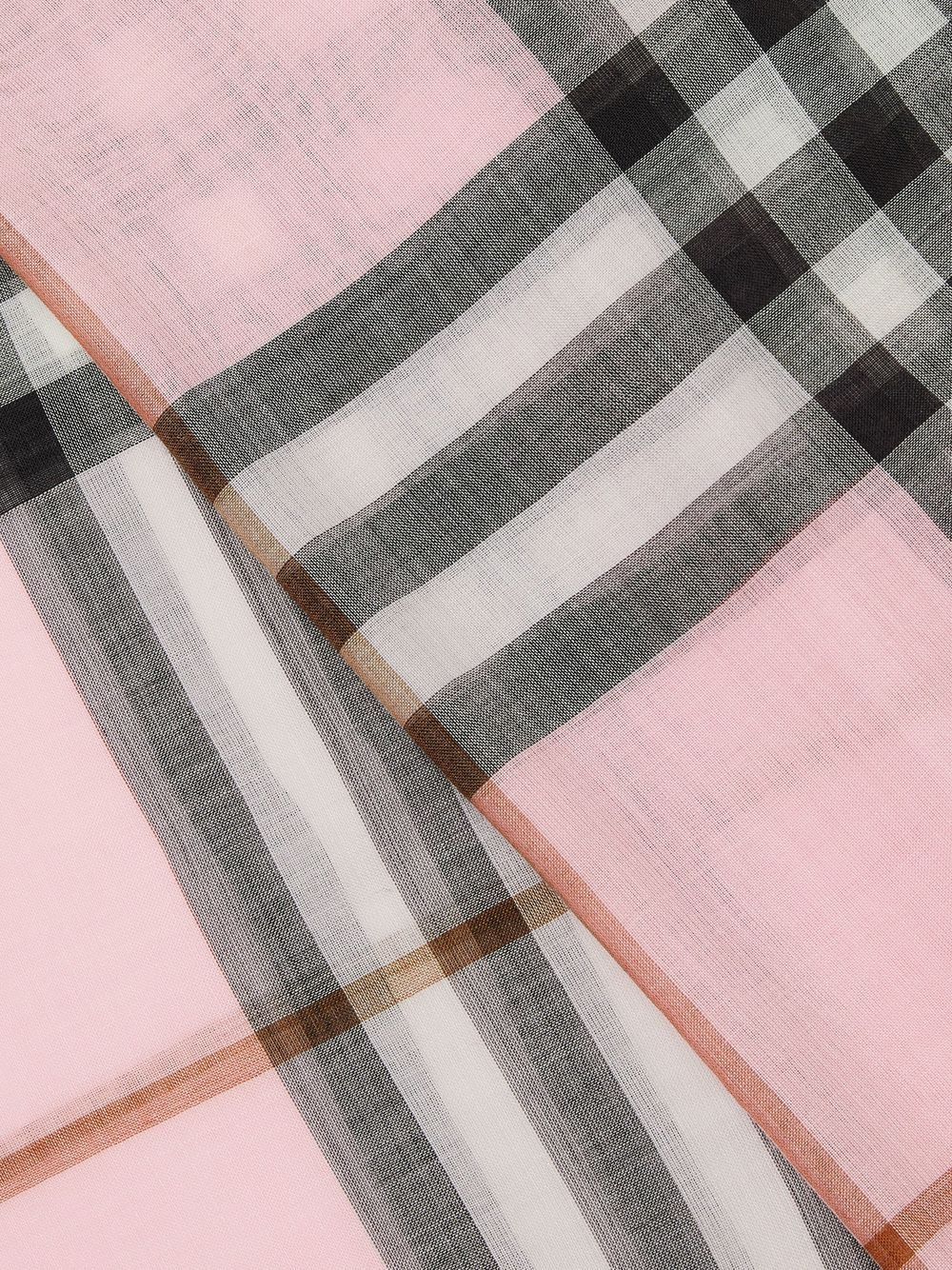 Shop Burberry House Check Patterned Scarf In Pink