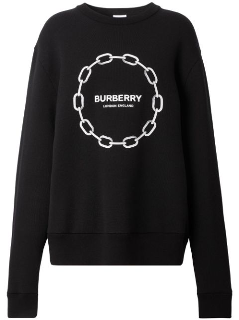 Burberry chain-print wool-cotton sweatshirt