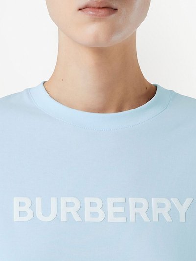 Burberry logo-print short-sleeved T-shirt blue | MODES