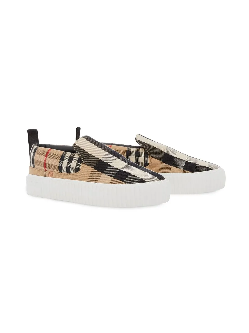 

Burberry Kids checked slip-on trainers - Neutrals