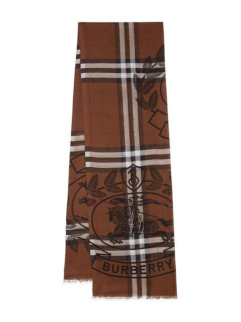 Burberry logo-print check scarf 