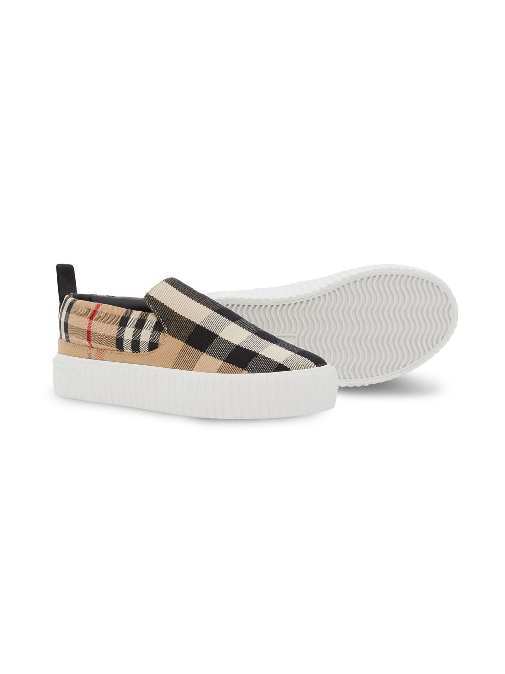 Image 2 of Burberry Kids check cotton sneakers
