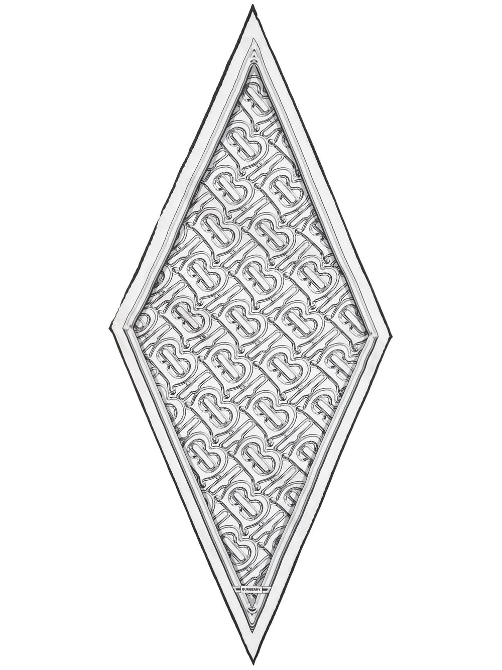 

Burberry monogram-print silk diamond-shaped scarf - White