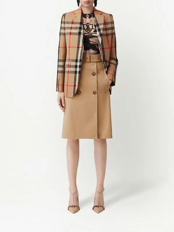 Burberry Check wool-cotton Jacquard Tailored Jacket - Farfetch