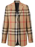 Burberry check wool-cotton jacquard tailored jacket - Neutrals