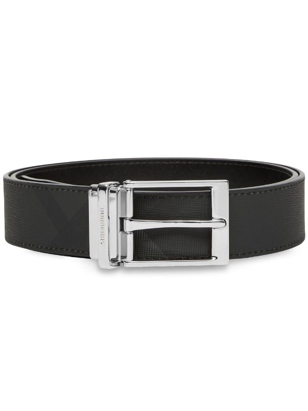 reversible check leather belt