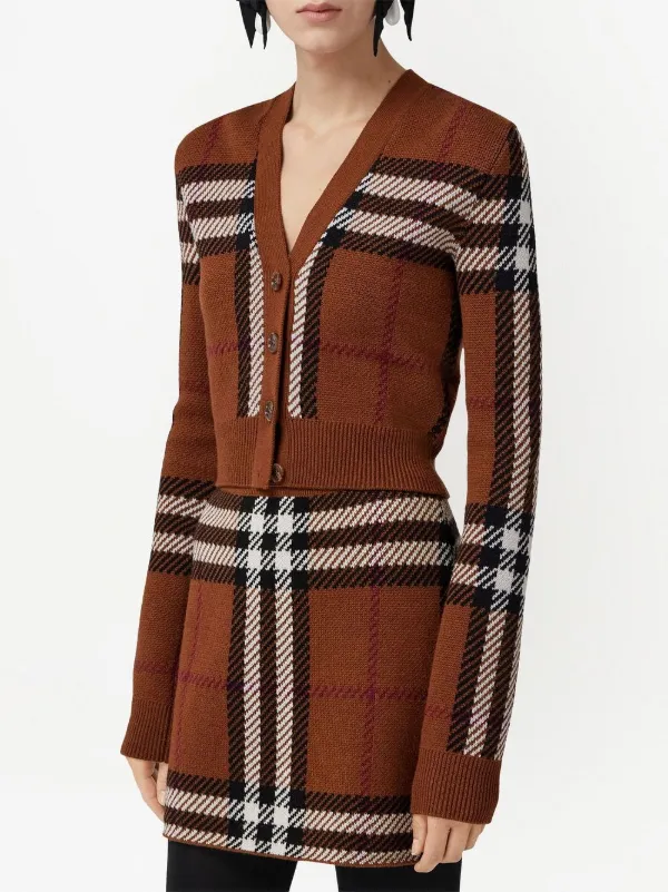 GG wool bouclé jacquard cardigan in camel and brown | GUCCI