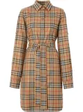 Burberry Vintage Check cotton tie-waist shirt dress - Neutrals