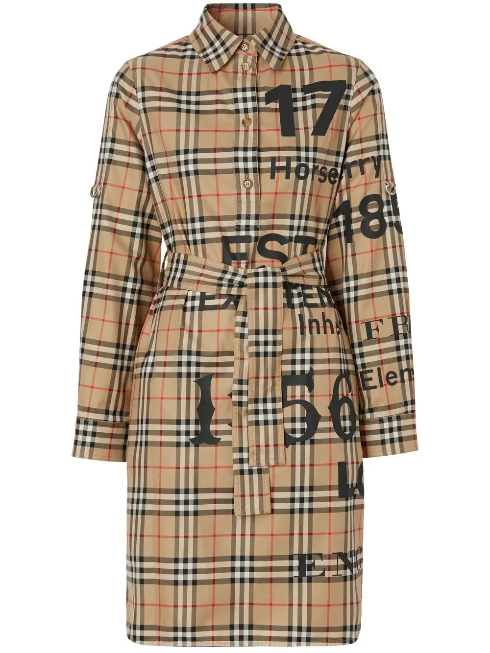 

Burberry vestido camisero con motivo Vintage Check - Neutro