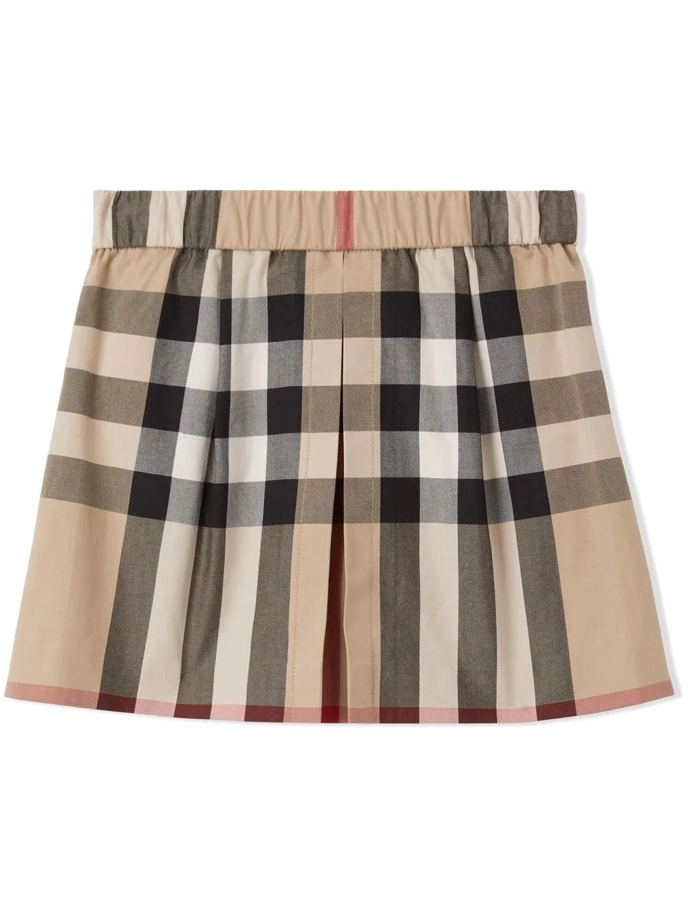 Burberry Kids checked pleated cotton skirt - Neutrals