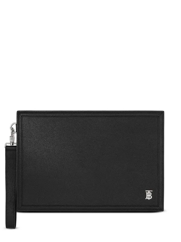 Burberry logo-plaque Grainy-leather Wallet - Black