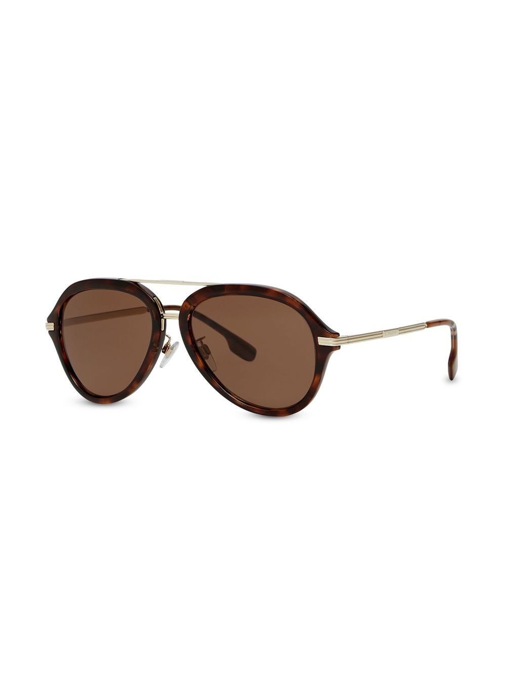 Shop Burberry Tortoiseshell Pilot Sunglasses In Brown