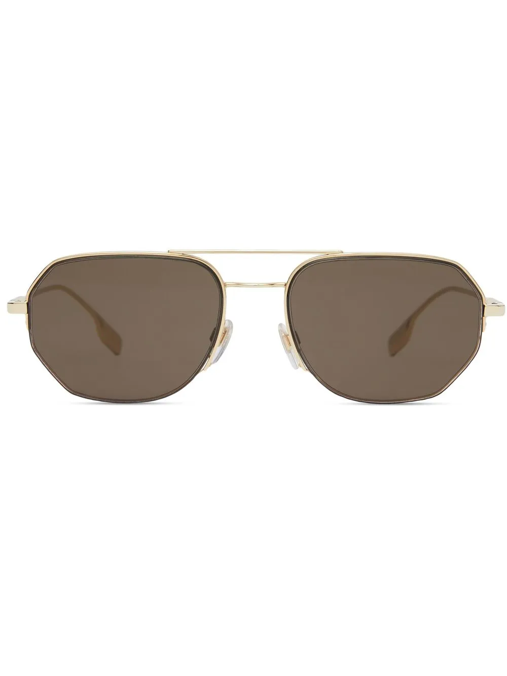 

Burberry geometric frame pilot sunglasses - Gold